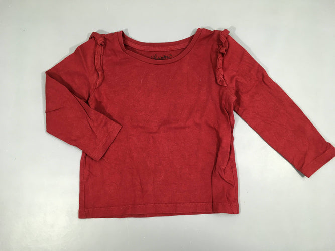 T-shirt m.l rouge froufrous, moins cher chez Petit Kiwi