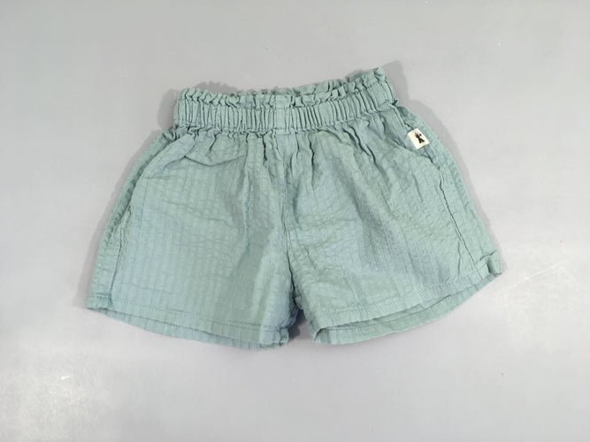 Short coton texturé bleu tipi, Petit Indi, moins cher chez Petit Kiwi