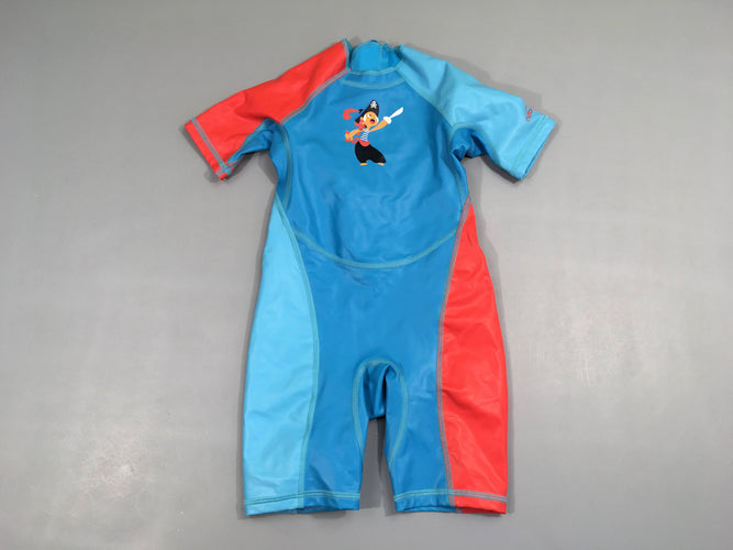 Combi anti-uv anti-froid bleu/rouge pirate, moins cher chez Petit Kiwi