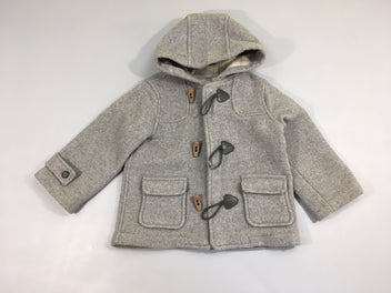 Manteau Tweed gris 38% laine-Légèrement décousu sur le rabat de la poche