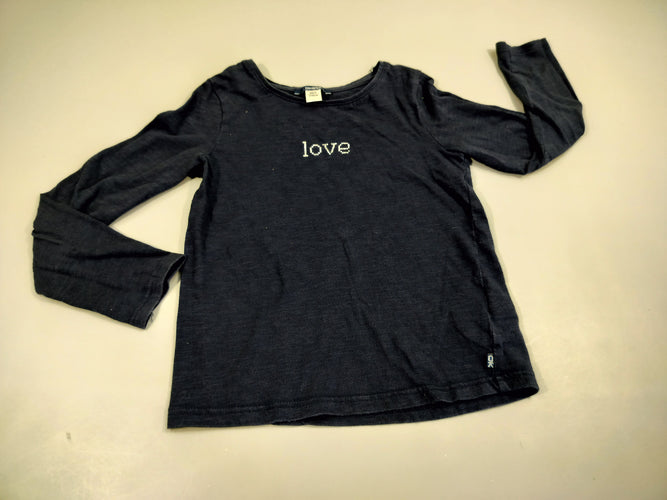 T-shirt m.l bleu marine "love", moins cher chez Petit Kiwi