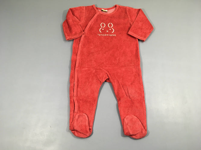 Pyjama velours rouge Tenderness, moins cher chez Petit Kiwi