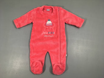 Etat neuf-Pyjama velours rose zippé Souris