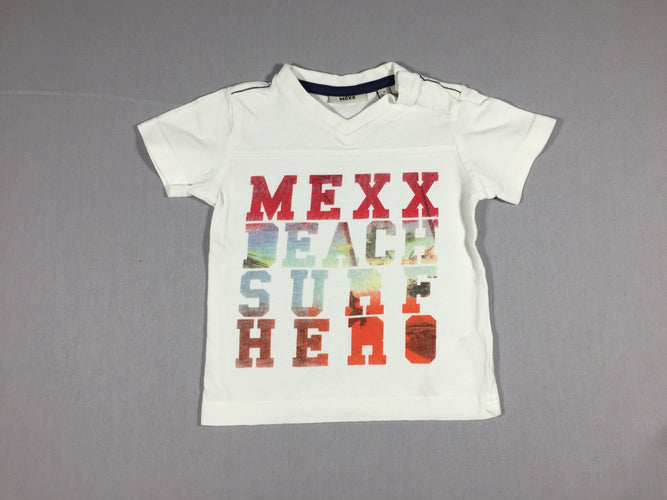 T-shirt m.c blanc col V Mexx beach, moins cher chez Petit Kiwi