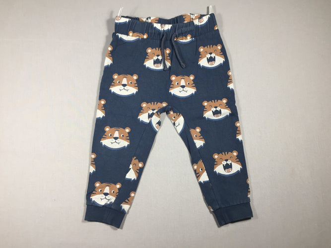 Pantalon molleton bleu marine tigres, moins cher chez Petit Kiwi