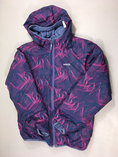 Veste ski réversible bleu mauve Wed'ze, moins cher chez Petit Kiwi