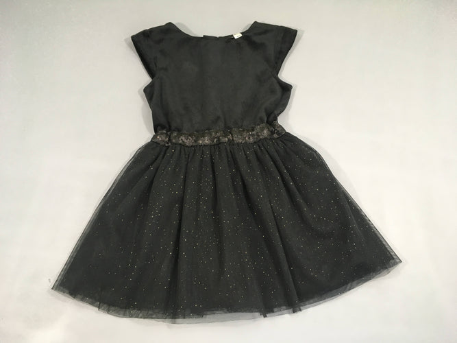 Robe m.c velours noir, bas tulle, moins cher chez Petit Kiwi