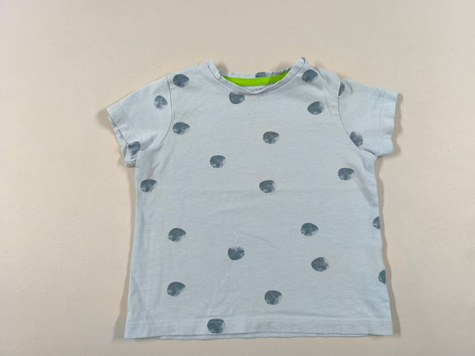 T-shirt m.c bleu à pois, moins cher chez Petit Kiwi