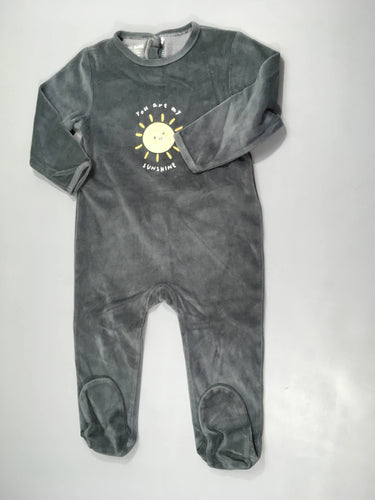 Pyjama velours gris foncé soleil, moins cher chez Petit Kiwi