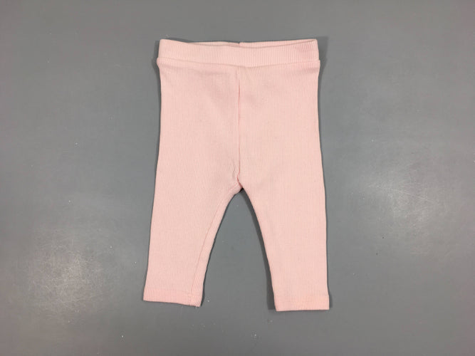 Legging finement côtelé rose pâle, moins cher chez Petit Kiwi