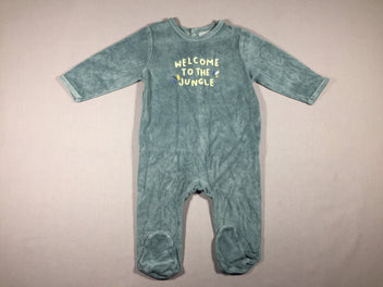 Pyjama velours bleu Welcome to the Jungle