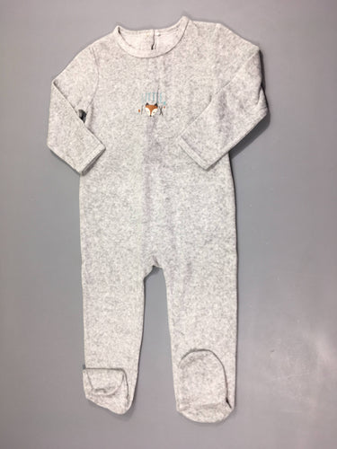 Pyjama velours gris Little Fox, moins cher chez Petit Kiwi