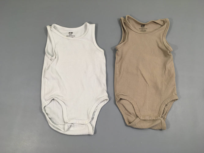 2 bodies s.m blanc/beige côtes, moins cher chez Petit Kiwi