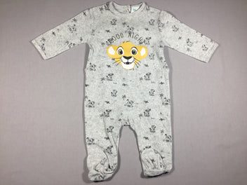 Pyjama velours gris Lionceau - Good night