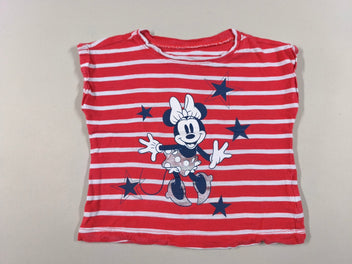 T-shirt m.c rouge rayé blanc Minnie