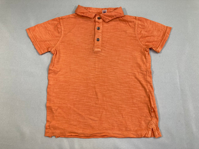 Polo jersey m.c orange flammé boutons col, moins cher chez Petit Kiwi