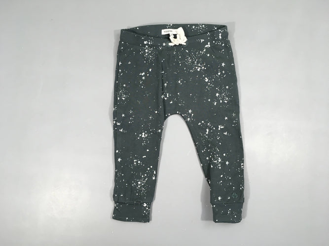 Pantalon jersey gris foncé motifs étoiles effet taches coton bio, moins cher chez Petit Kiwi