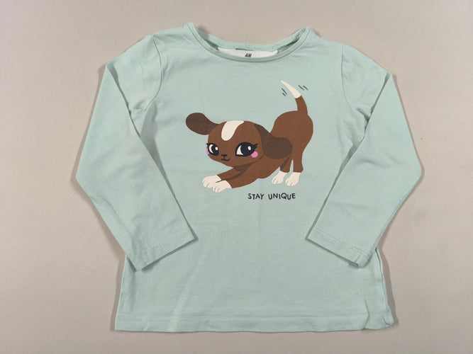 T-shirt m.l vert clair chien "Stay unique", moins cher chez Petit Kiwi