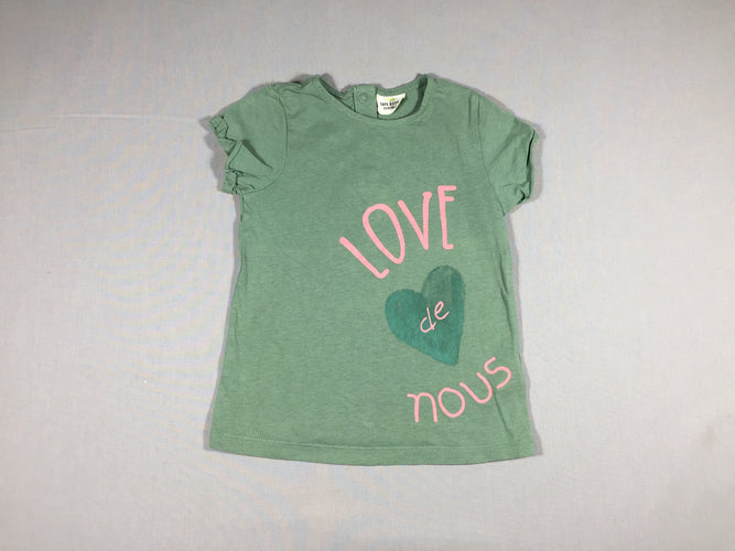 T-shirt m.c vert Love de nous, moins cher chez Petit Kiwi
