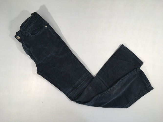 Pantalon velours ras bleu foncé, moins cher chez Petit Kiwi