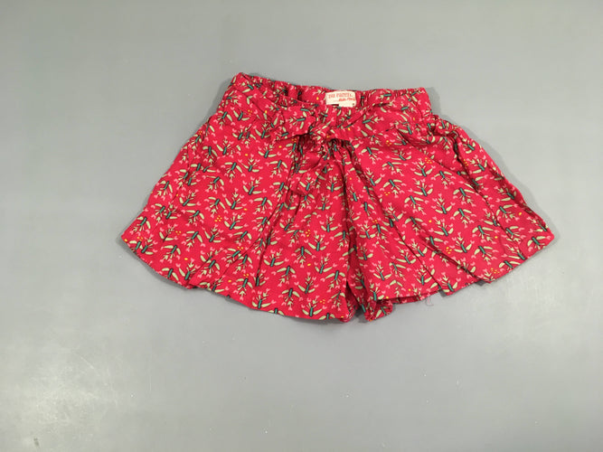 Short coton rose foncé fleurs, moins cher chez Petit Kiwi