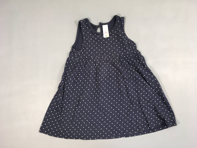 Robe s.m jersey bleue pois blancs, moins cher chez Petit Kiwi