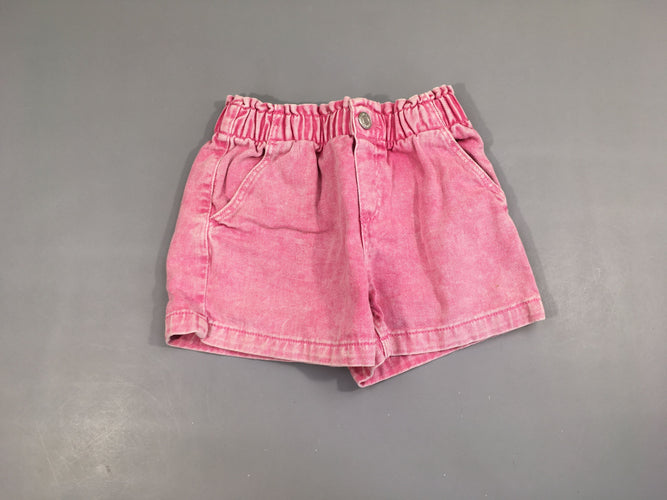 Short en jean rose effet délavé, moins cher chez Petit Kiwi