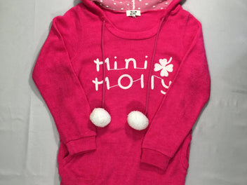 Robe m.l pull rose vif tulle à capuche, Mini Molly