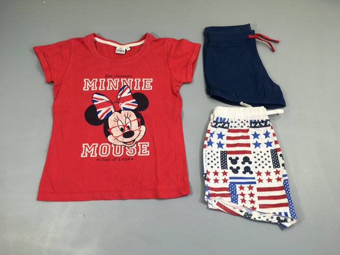 Pyjashort 2pcs jersey rouge Minnie + 2 shorts, moins cher chez Petit Kiwi