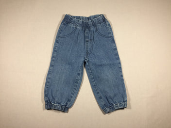 Jeans bleu large taille et chevilles élastiques