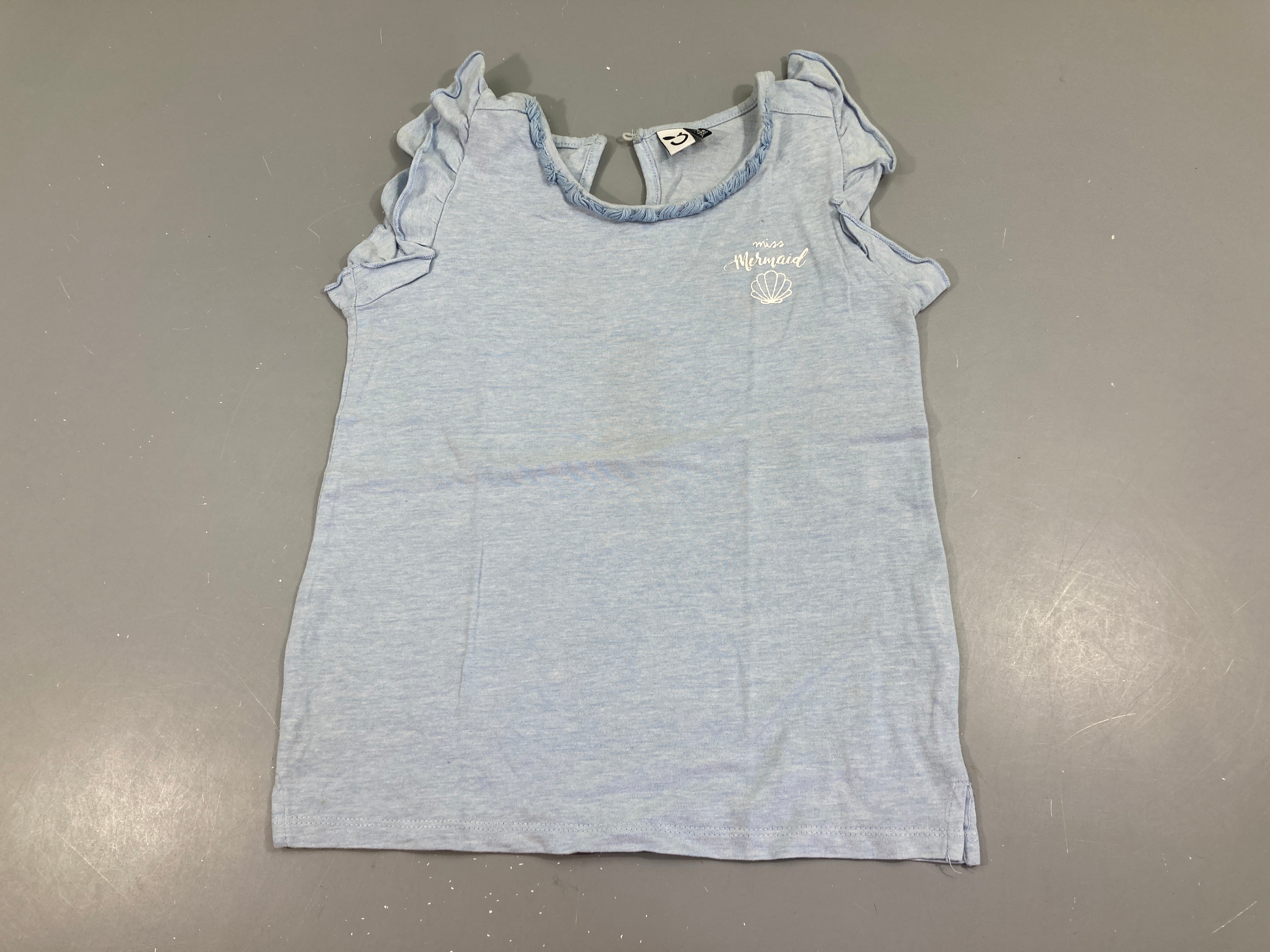 T-shirt m.c bleu chiné froufrous