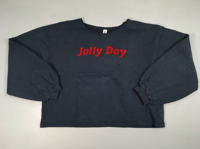 Sweat oversize bleu foncé Jolly Day, moins cher chez Petit Kiwi