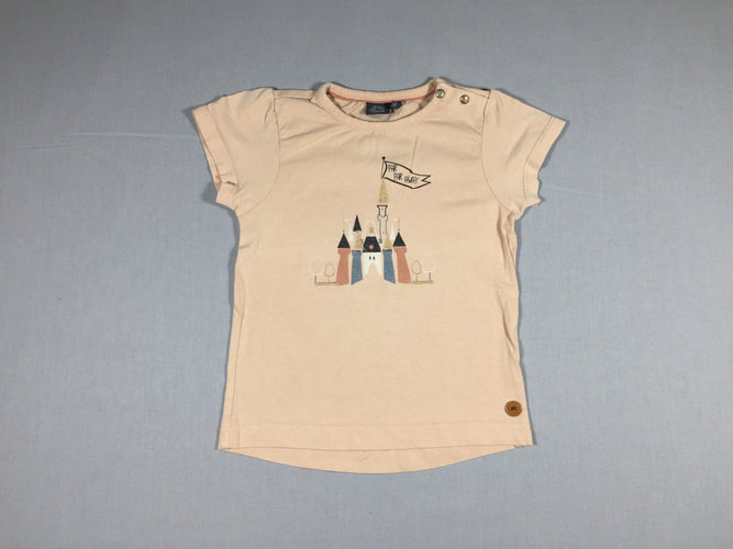T-shirt m.c rose pâle chateau, moins cher chez Petit Kiwi