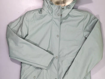 Parka à capuche JR imperméable doublé Teddy bleu grisé