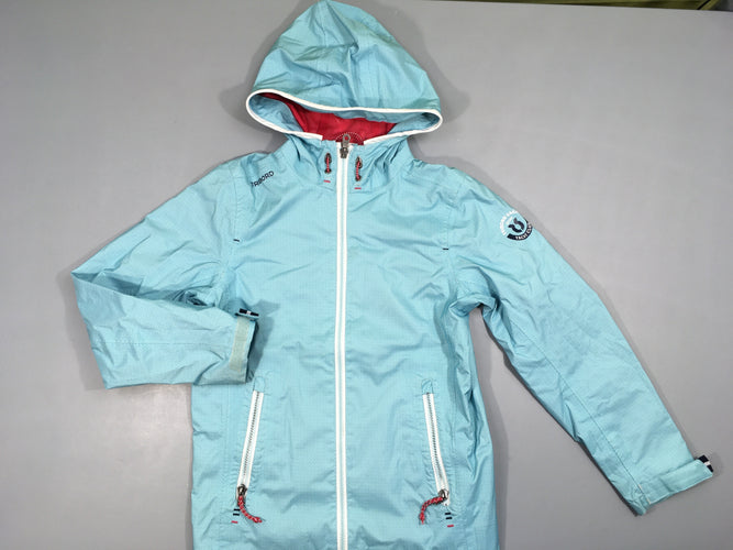 Veste imperméable légère à capuche bleue minis trianglesTribord, moins cher chez Petit Kiwi