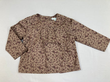 Blouse ml brune fleurs