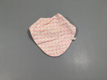 Bavoir bandana blanc/rose