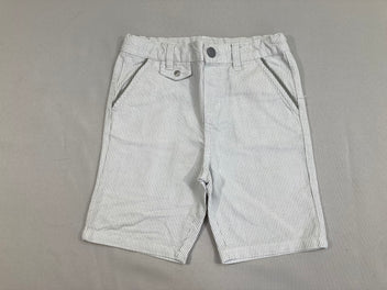 Bermuda chino blanc rayé