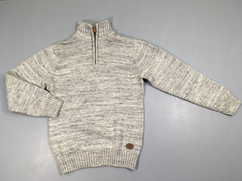 Pull maille gris chiné col camioneur