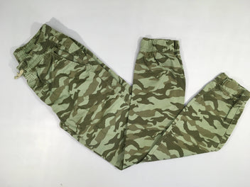 Pantalon motifs camouflage kaki Légèrement bouloché taille et chevilles élastiques