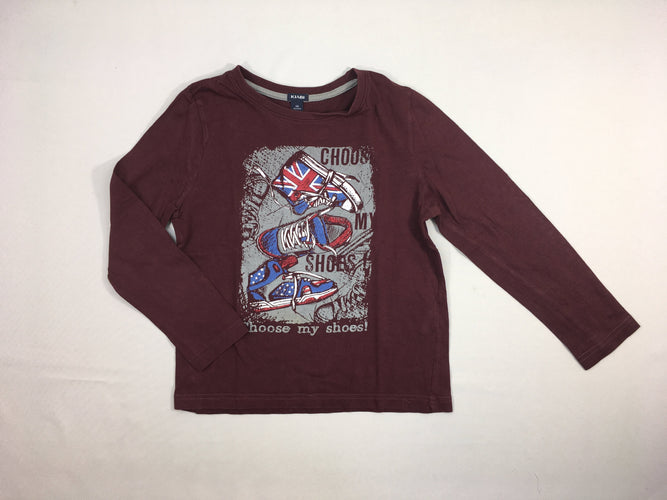 T-shirt m.l bordeaux baskets, moins cher chez Petit Kiwi