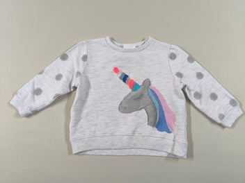 Sweat gris chiné licorne