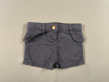 Short jean gris foncé volants