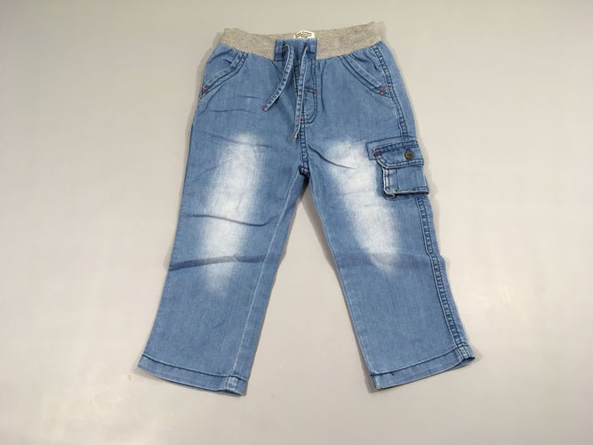 Pantalon denim taille élastique, moins cher chez Petit Kiwi