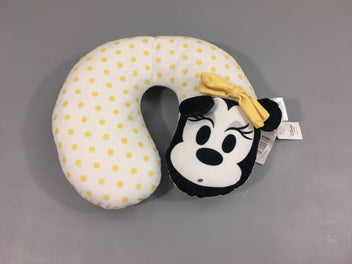 Coussin de cou blanc pois jaune Minnie