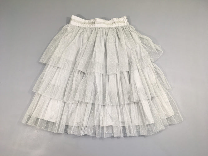 Jupe tulle gris plumetis, moins cher chez Petit Kiwi