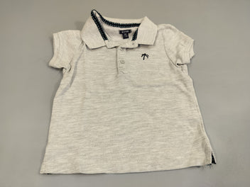 Polo m.c gris clair flammé