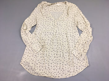 Blouse ml écru motifs