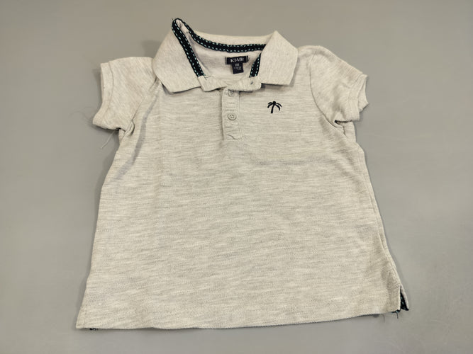 Polo m.c gris clair flammé, moins cher chez Petit Kiwi