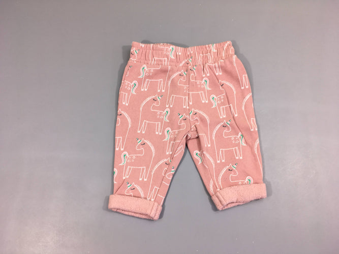 Pantalon molleton rose licornes, moins cher chez Petit Kiwi